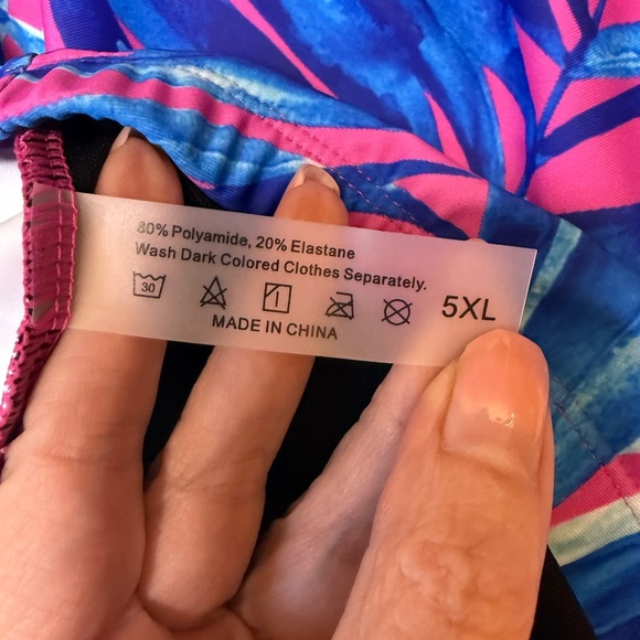 Swimsuits for All Two Piece Skirt Swimsuit Tankini Tropical NEW Size 5XL - Picture 6 of 6